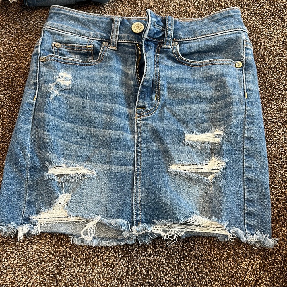 American eagle jean skirt